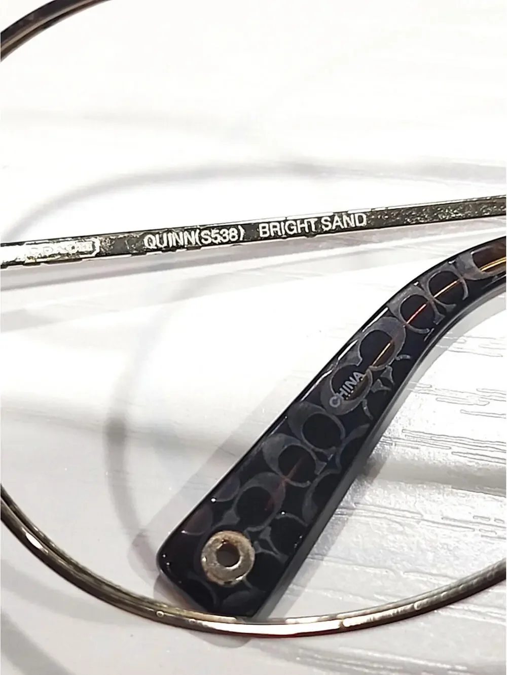 Coach S538 No Lenses Gold Metal Oval Sunglasses Frame Only 61-16 130
